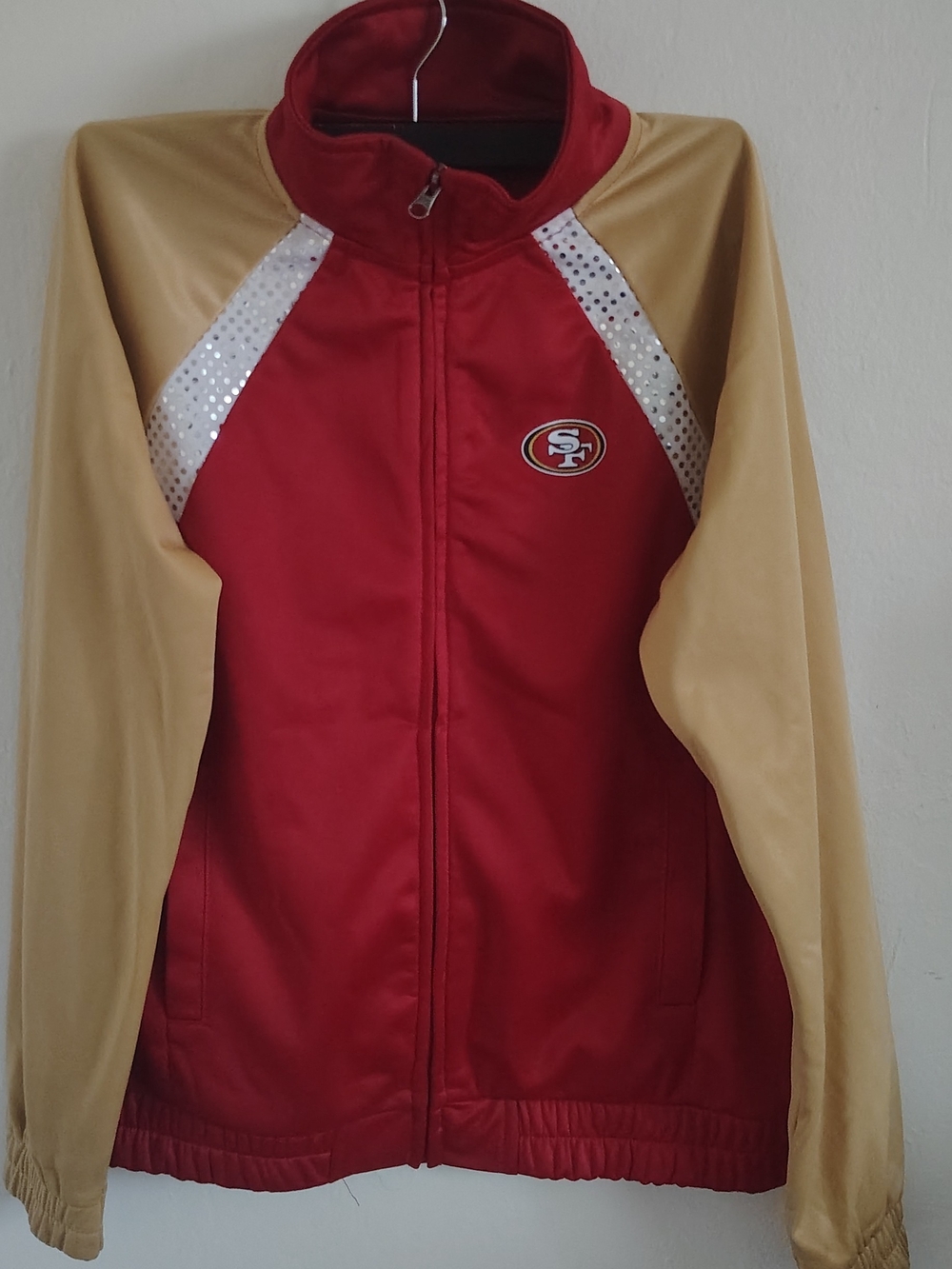 NFL Red and Gold Varsity-Style Team Jacket